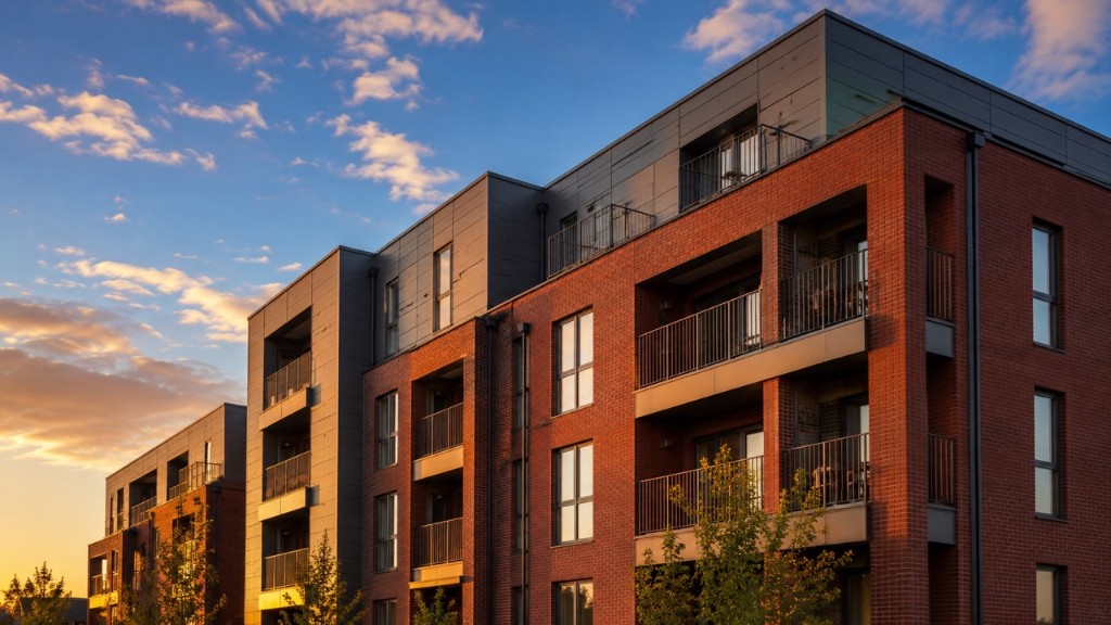 Modern UK mid-rise residential building representing duty-holder responsibilities under the Building Safety Act 2022