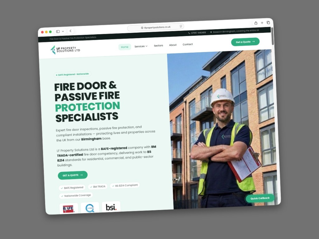 LF Property Solutions new website launch visual preview